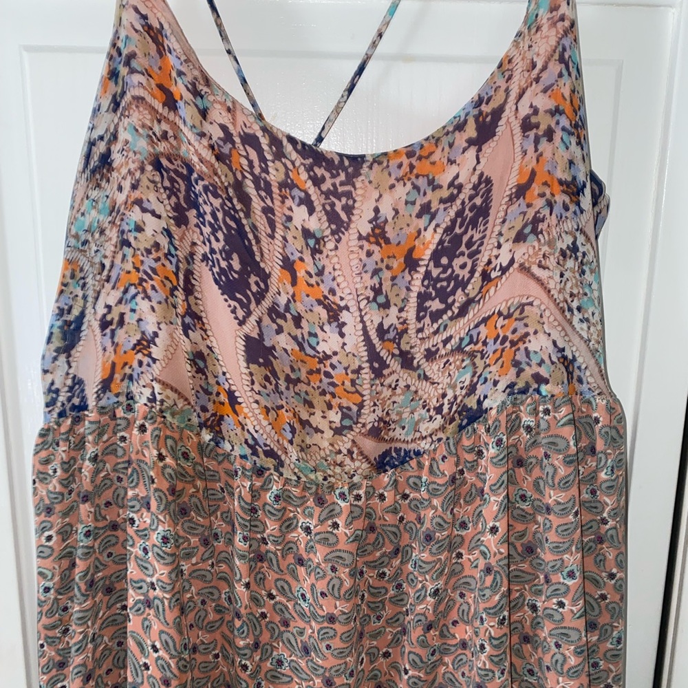pink paisley spaghetti top dress